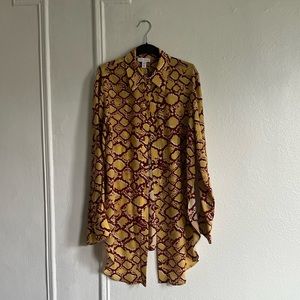 TOPSHOP UNIQUE yellow and red snake blouse